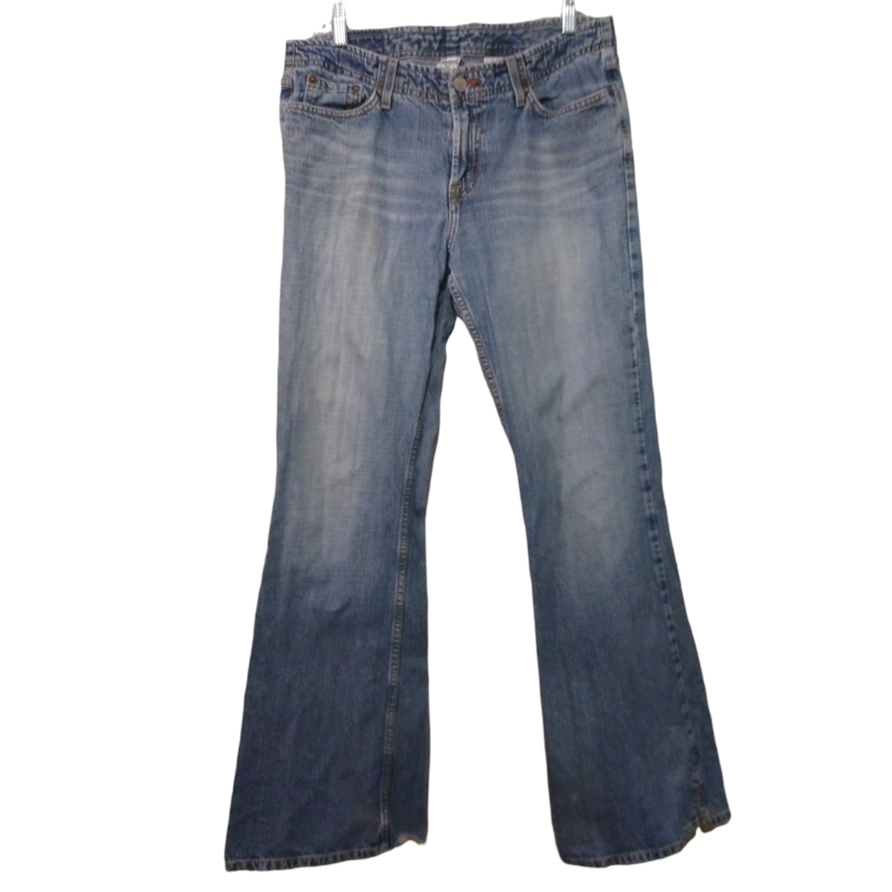Vintage Lucky Brand Gene Montesano Jet Setter Flare Blue Jeans Size 12/ 31 Long